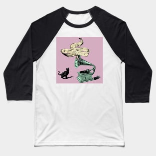 The Cat and the Song (pink) Baseball T-Shirt